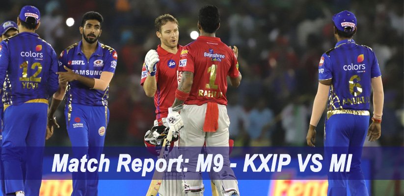 IPL 2019 Match Report: M9 - KXIP VS MI
